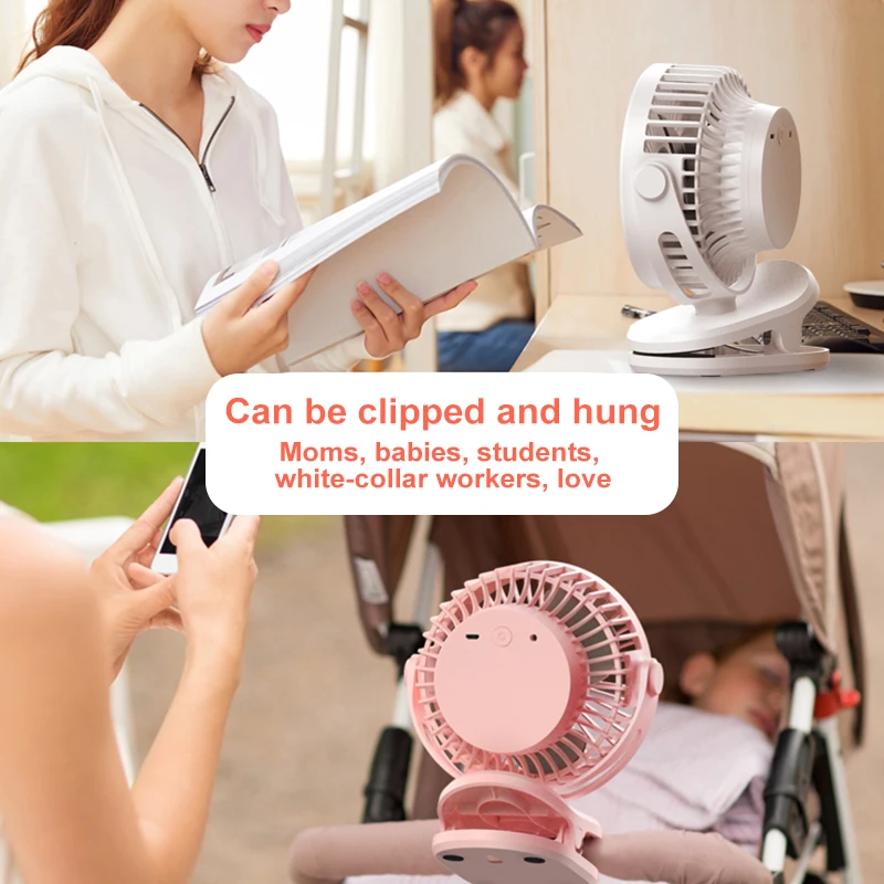 

Portable Desktop Clip-on Fan 10000/5000mAh 4 Speed 360 Degree Rotation Rechargeable Air Fan USB Charging