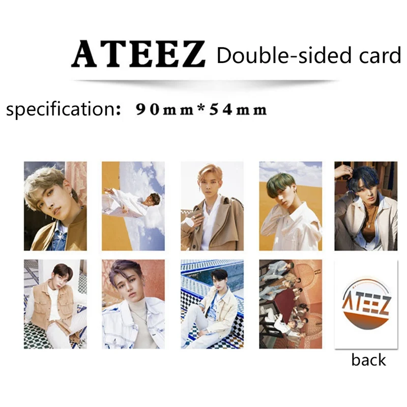 100 шт./кор. KPOP ATEEZ альбом коллекции HD фотокарточек самодельные Двусторонняя