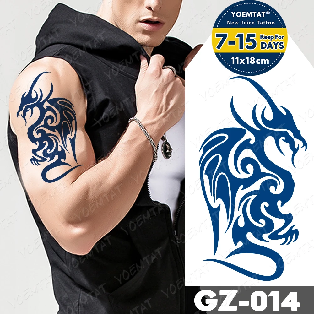 

Chest And Shoulder Tattoos For Men Tatoo Temporal Simple Silhouette Arm Body Art Dragon Tattoo Temporary Stickers Waterproof
