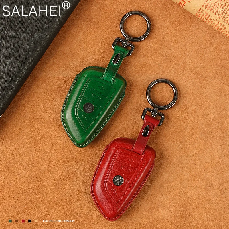 

Top Layer Leather Car Key Case For BMW 2 3 5 7 Series 6GT X1 X3 X5 X6 F45 F46 G20 G30 G32 G11 G12 F48 F39 G01 F15 F85 F16 F86