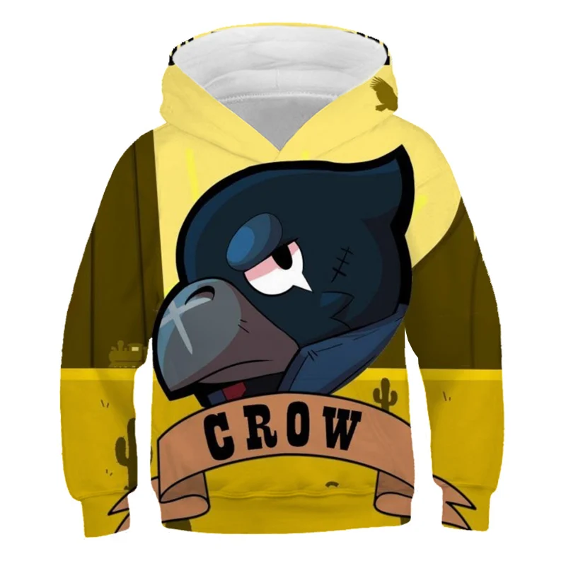 

Spring Autumn Children's Crow Shooting Game 3D Printing Hoodie Boy Costume Anime Star Girl Cute Tops Teen Hooded Sweatshirt 4-14