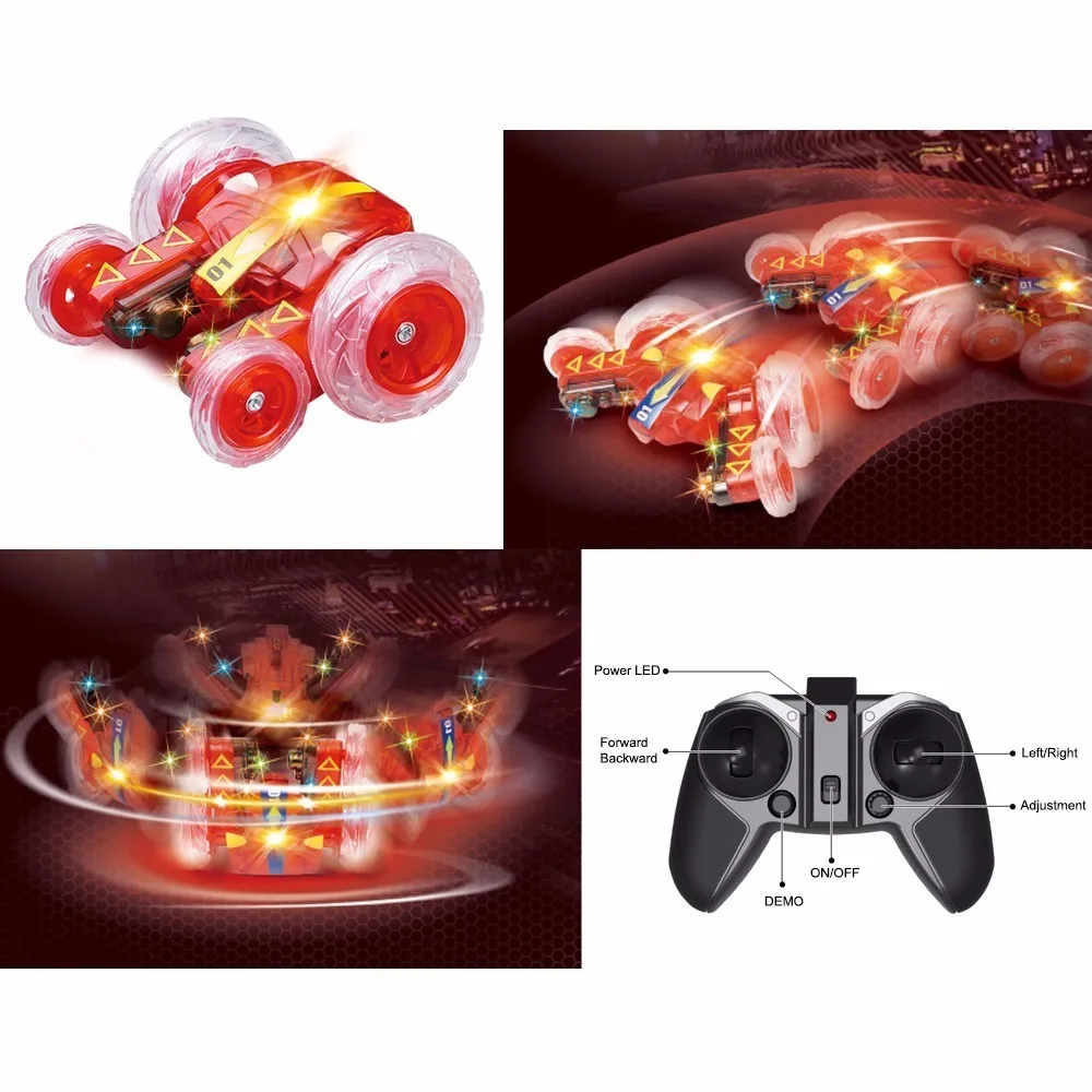 Модный 2 4 Ghz мини RC Трюк Электрический автомобиль радио управление 360 светильник