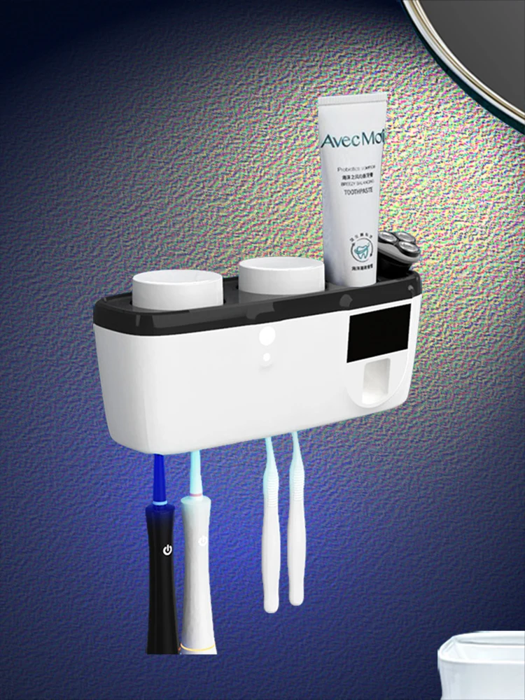 Умный Антибактериальный держатель для зубных щёток стерилизатор диспенсер УФ