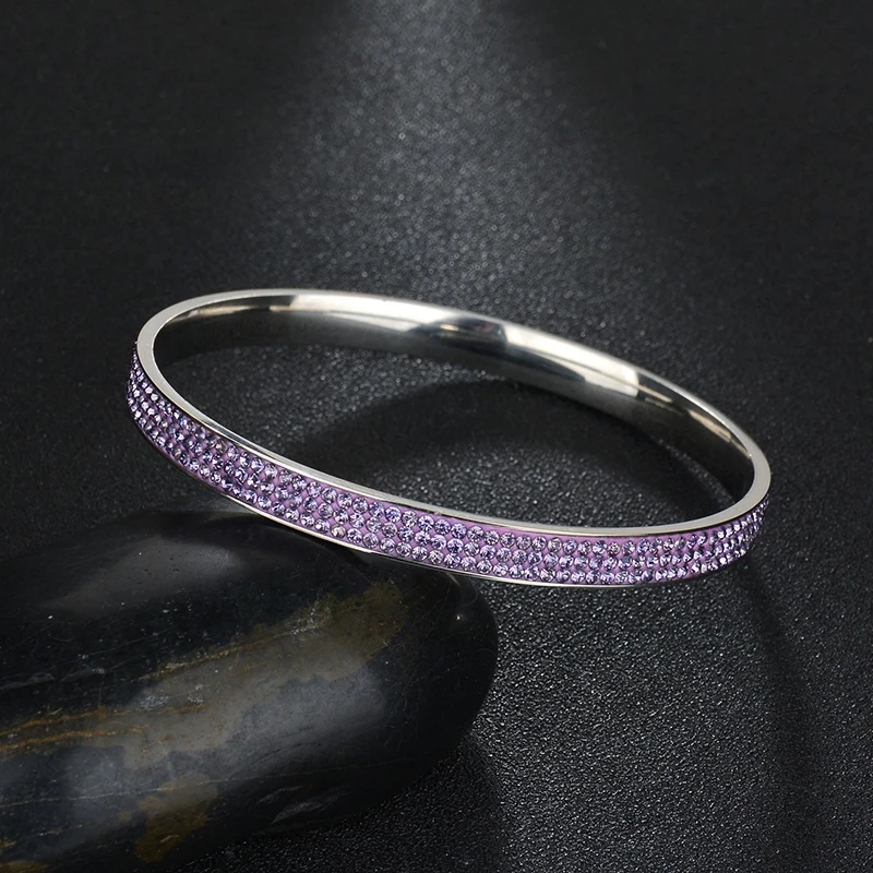 Letdiffery Bling 3 ряда кубического циркония женские браслеты 12 цветов из нержавеющей
