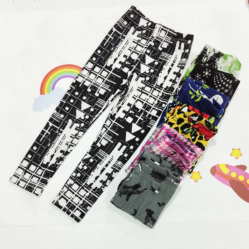 

Height 85-145cm Girls' Leggings Cartoon Print Children's Spring Autumn Clothes Thin Milk Silk Outer Wear Stretch Pants