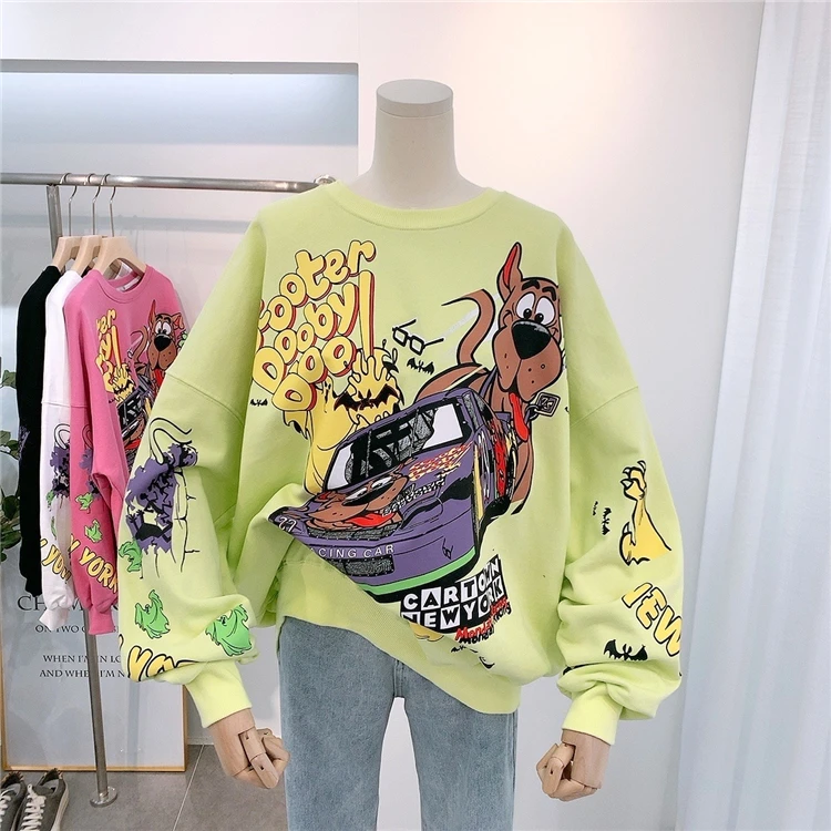 

Crew Neck Sweatshirt for Women 2021 Spring and Autumn New Korean Style Loose Large Size Women's Pullover Top Student Hoodies