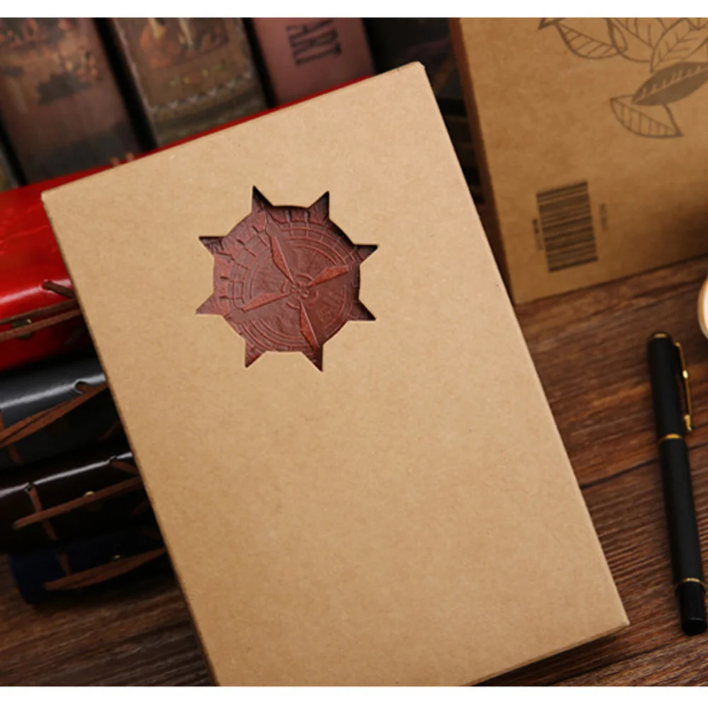 

Retro Leather Cover Refillable Blank Line Spiral Notebook Corsair Pendants Nautical Journal Planner Diary Loose-leaf Sketchbook