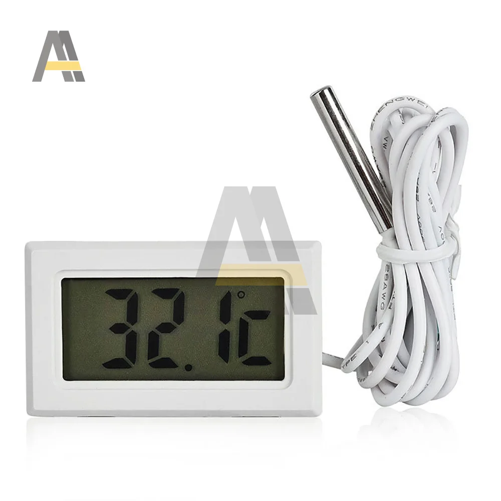 mini embedded digital lcd indoor convenient temperature sensor for fy 10 digital electronic refrigerator white black thermometer free global shipping