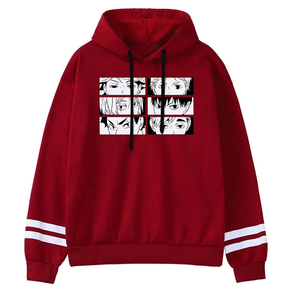 

Japan Cartoons Funny Anime Haikyuu Print Hoodie Unisex Fashion Warm Clothing Fleece Splicing New Hooded Harajuku Sweatshirt Man