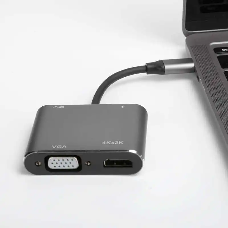 4in 1 концентратор Type-C в HD мультимедийный интерфейс VGA USB3.0 док-станция 4 конвертер 4K