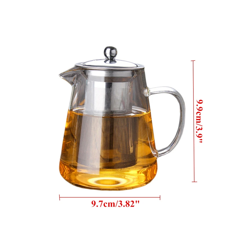 

600/950/1300ml Glass Stainless Steel tea infuser Teapot welder with Infuser Filter Lid Heat Resistant Tea Pot Kettle Teaware Set