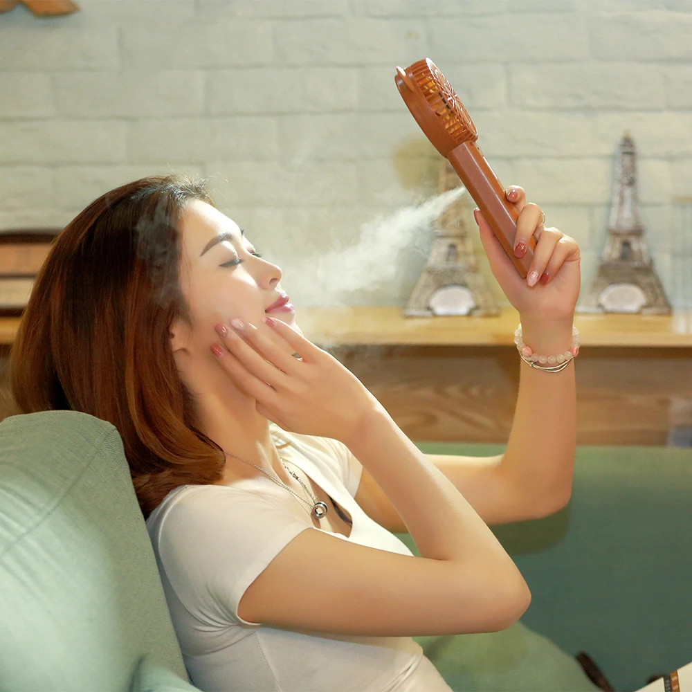 Ручной USB вентилятор с милым Кроликом перезаряжаемый распылителем для красоты