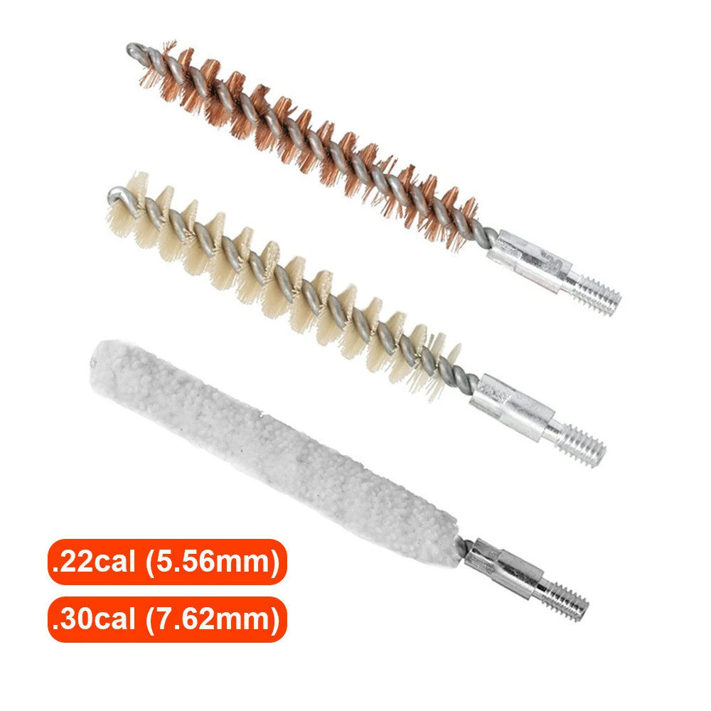 

3Pcs Gun Cleaning Set Rod Brush Head Kit 8-32 Thread .30cal 7.62mm .22cal 5.56mm Rifle Gun Cleaning Tool Hunting Accessories