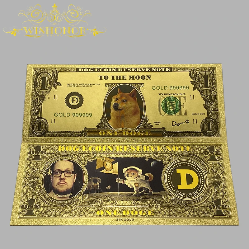 1-10 шт. хороший цвет 1 100 BTC Биткоин Dogecoin с пластиковой рамкой В позолоченном 24k для