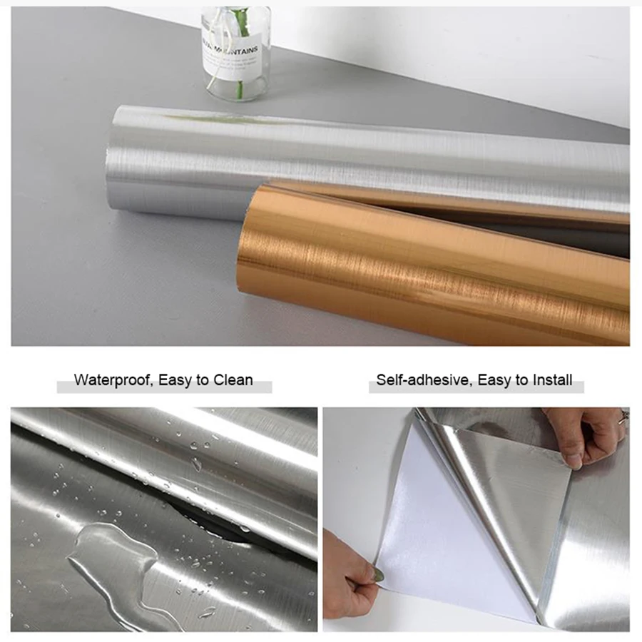 Самоклеящиеся обои YUNPOINT из матового металла бытовая техника сделай сам