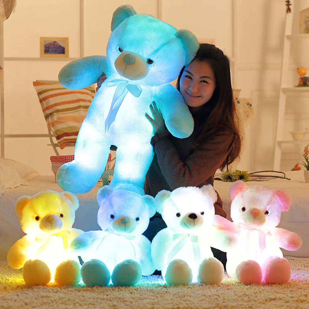 

Kids Cute Gift Glowing Bear Party Light-up Toys LED Flash Light Plush Luminous for Festival Xmas with LED Light