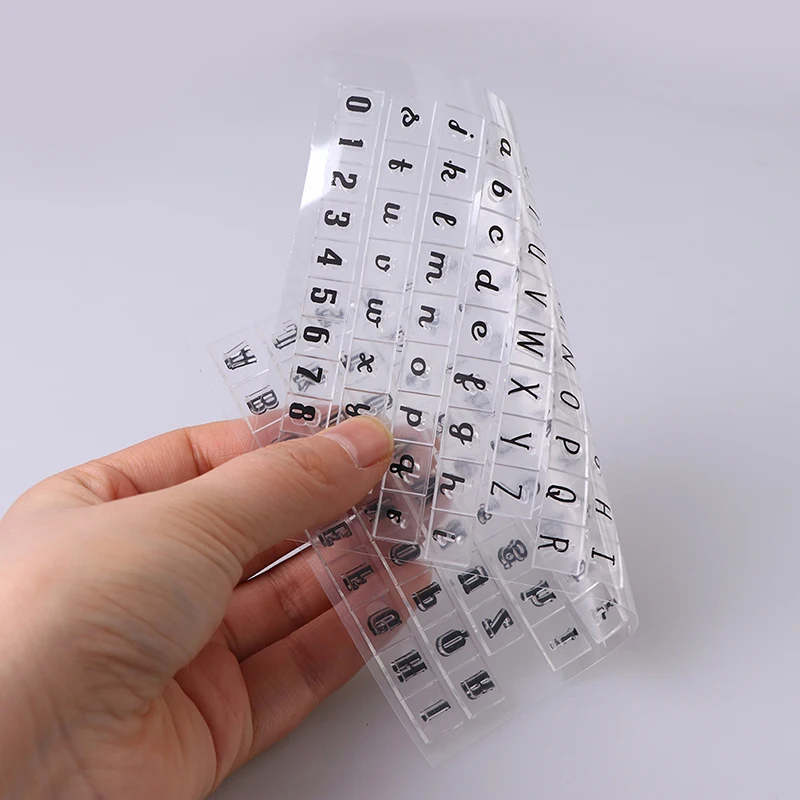 Sello de goma de la serie del alfabeto ingl&eacute;s, sello de silicona para manualidades, papeler&iacute;a, juguetes, 1 ud.-5