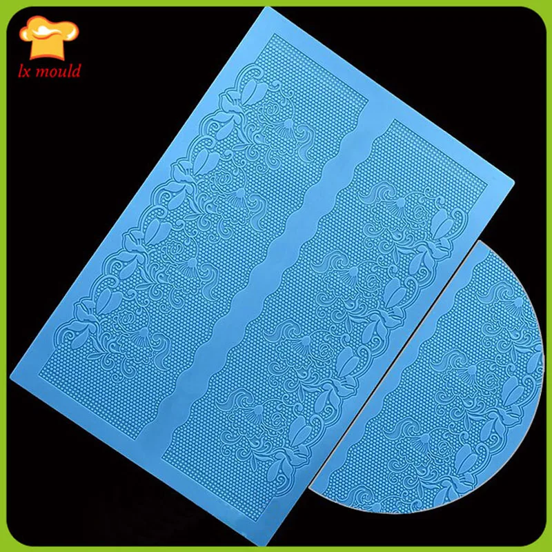 Большой пресс форма 3 d с кружевным краем сахар торт lace окружающий край Форма для