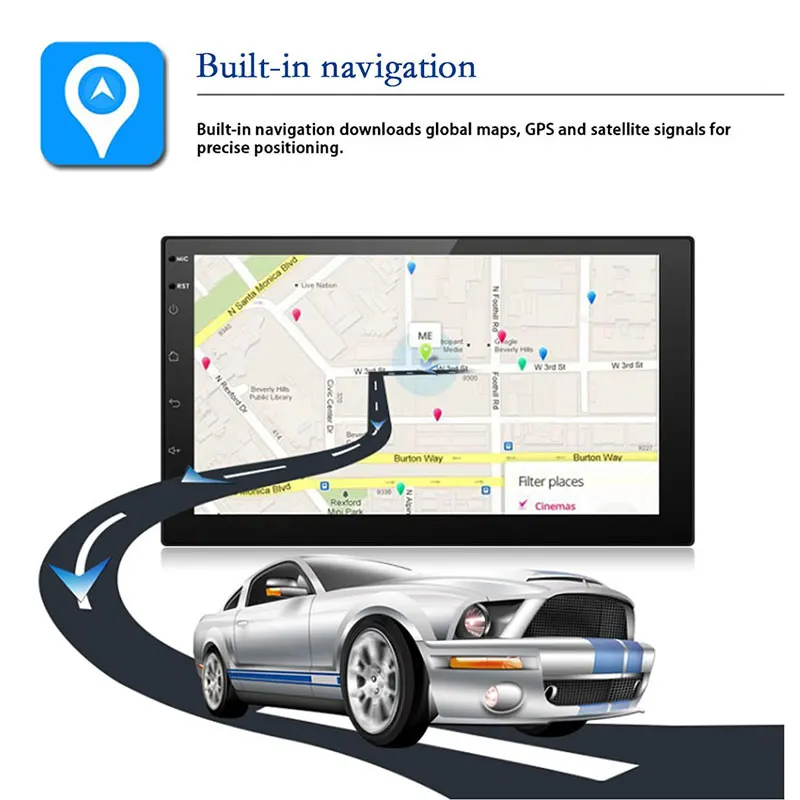 Автомобильный радиоприемник 1 Din 7 дюймов Android 9 FM регулируемый автомобильный с