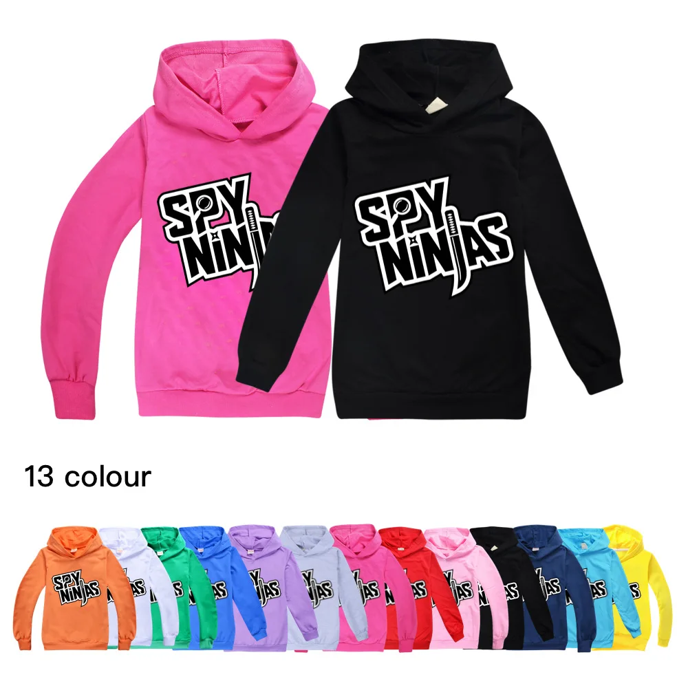 

SPY NINJA Kids Hoodies for Boys Cotton Jackets Autumn Clothes Long Sleeve Girls Anime Cosplay Hooded Tops Pullover Sweatshirt