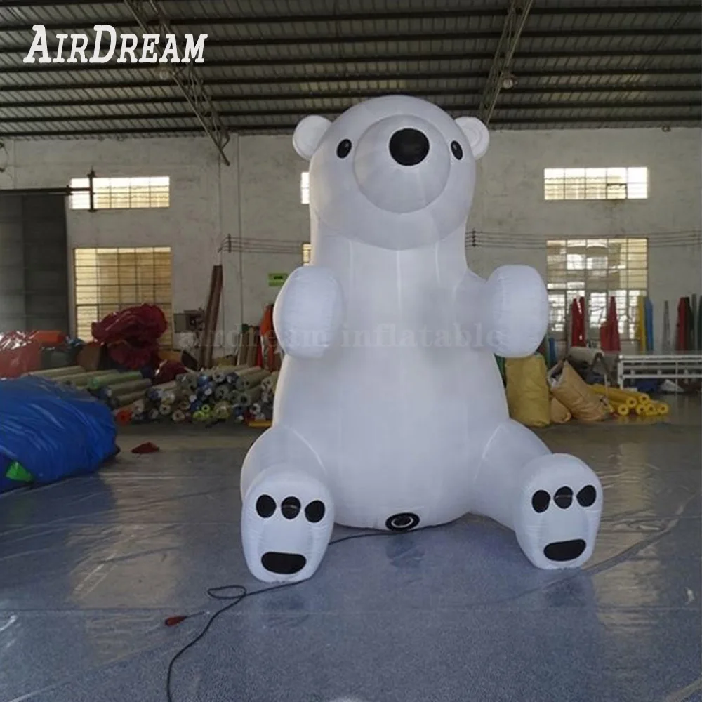 Индивидуальный белый милый гигантский надувной полярный медведь для рекламной
