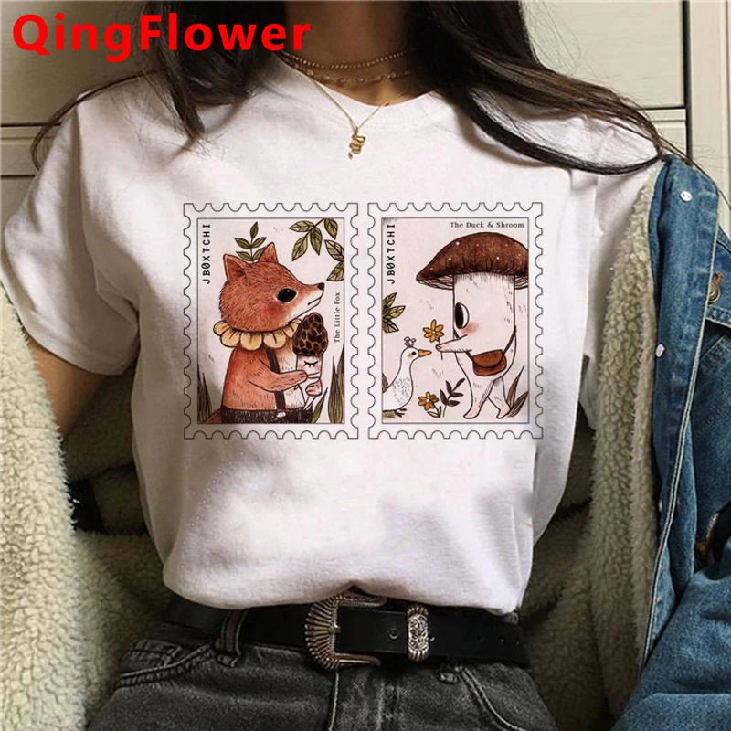 

Kawaii Гриб футболки для женщин японский парная одежда размера плюс Эстетическая одежда tumblr летний топ в винтажном стиле