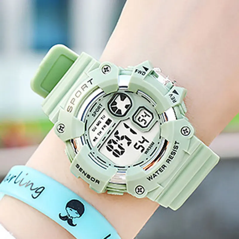 

ChildrenS Watches Contracted Sports Luminous 30 Meters Waterproof Multifunctional Electronic Kids Watches