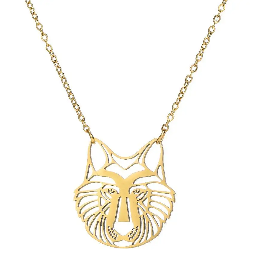 

New stainless steel hollow out lion guard exclusive Necklace Leo clavicle chain wholesale new necklace 2021