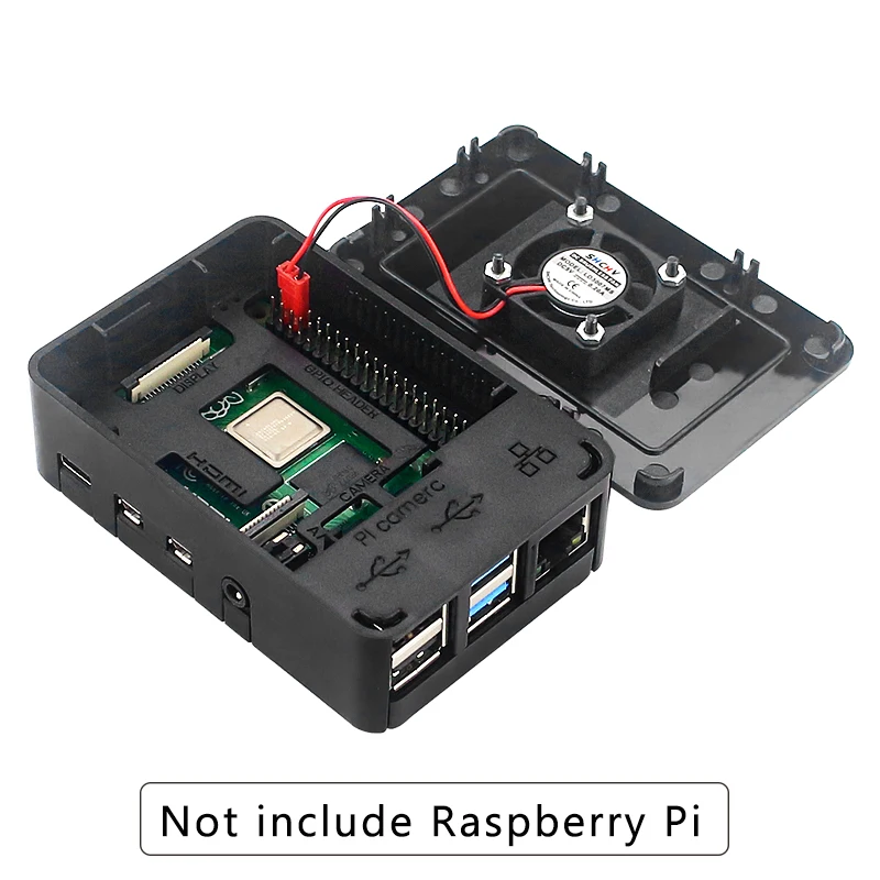 Корпус для Raspberry Pi 4 из АБС-пластика черный корпус поддержка вентилятора