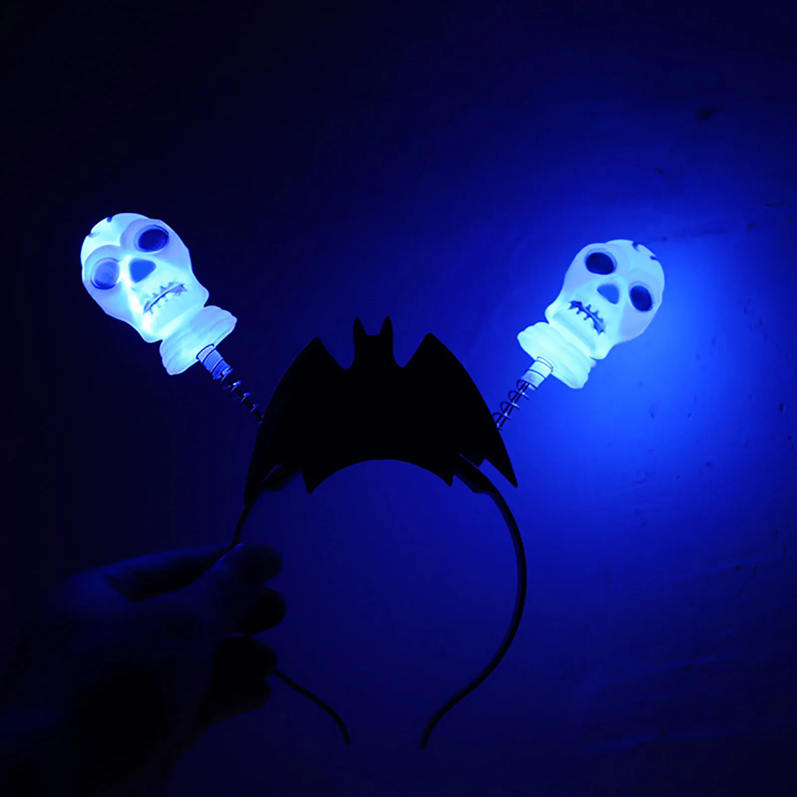 Обруч для волос женский светящийся в виде тыквы украшение головы летучей мыши