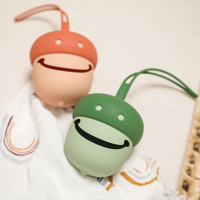 

Silicone Mushroom Pacifier Storage Box for Baby Food Grade Silicone Nipple Holder BPA Free Infant Portable Soother Container Box