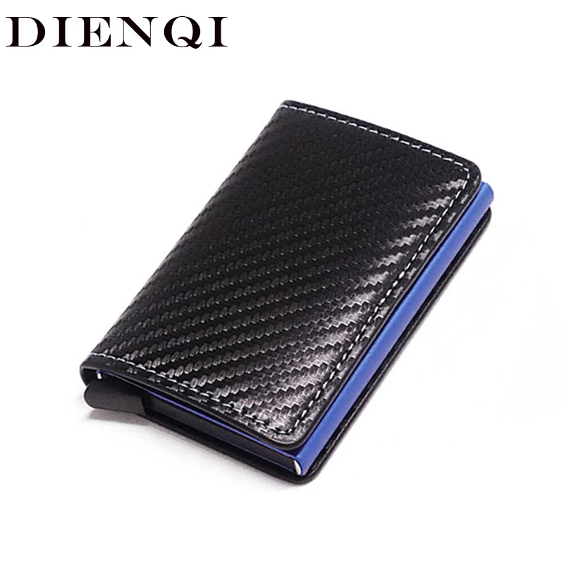 DIENQI карбоновый Rfid держатель для кредитных карт мужской Металлический Стальной