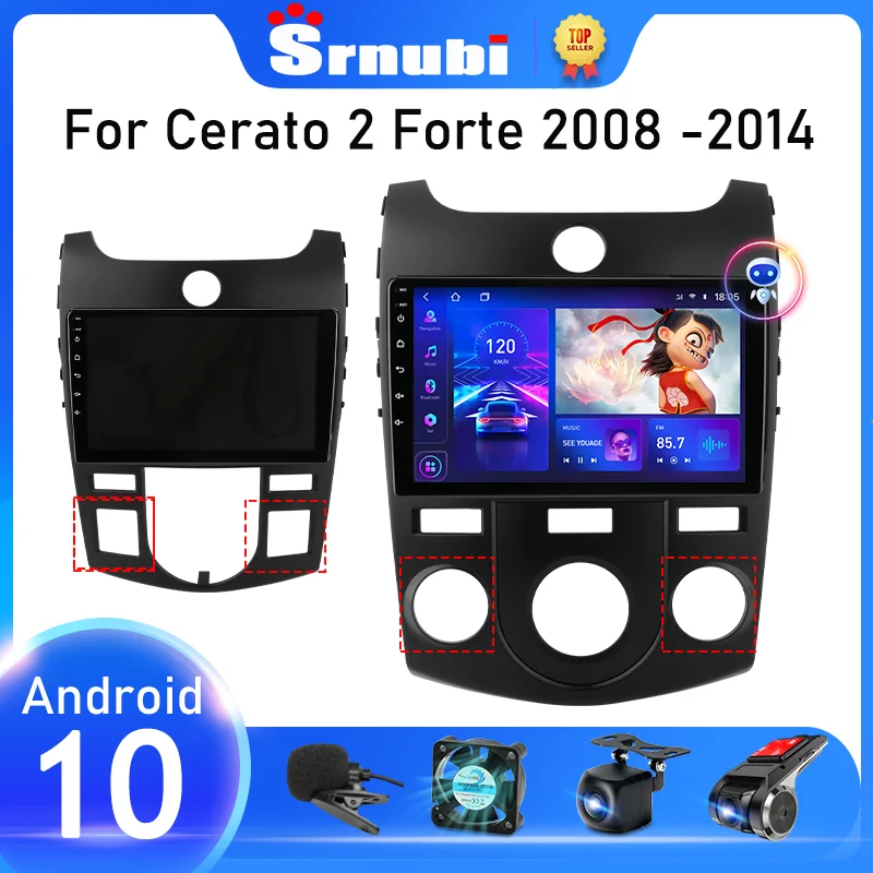 srnubi 2 din android 10 car radio for kia forte cerato 2 td 2008 2013 multimedia player navigation gps 2din carplay stereo dvd free global shipping