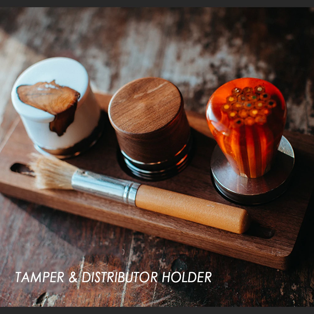 51/53/58.5mm Coffee Portafilter Handle Holder Filter Tamper Stand Espresso Distributor Mat Support Base Rack Barista Tool