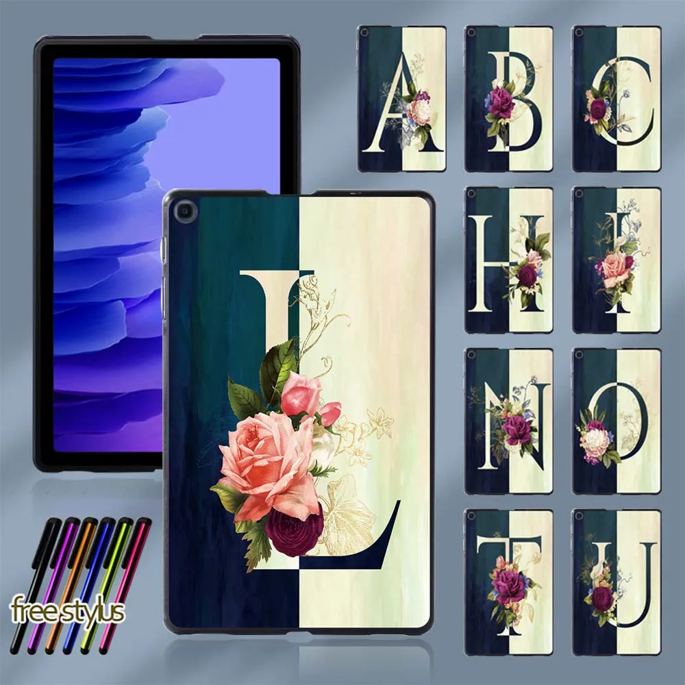 

Initial Name Series Hard Shell for Samsung Galaxy Tab A7 10.4" T500 T505 Tablet Durable Protective Shell Case + Stylus