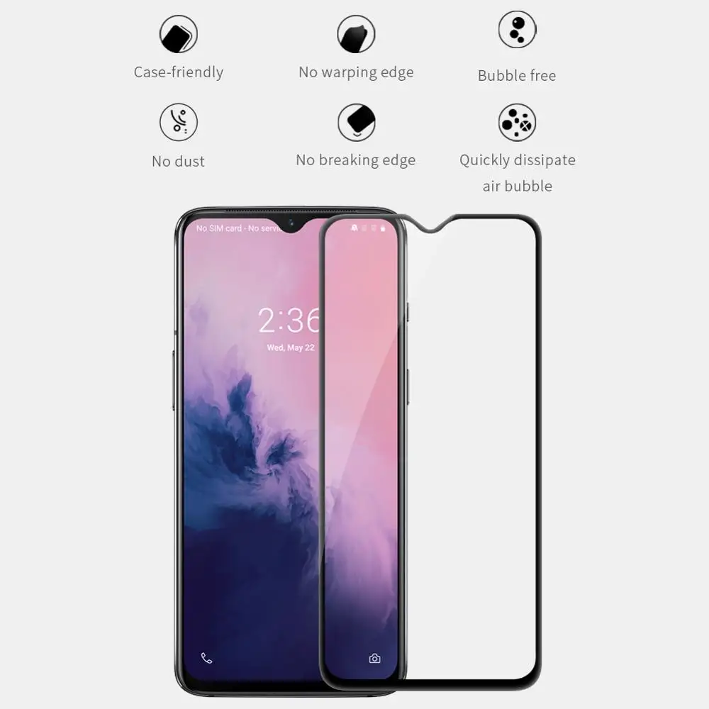 Oneplus 7 6T полноэкранное Защитное стекло NILLKIN XD CP + MAX закаленное Защита от отпечатков
