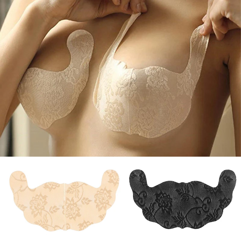 

Women Mesh Chest Stickers Invisible Breast Lift Tape Overlays Nipple Stickers Reusable Bra Nipple Covers Nude Black Breast Pad