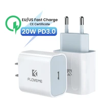 floveme 20w pd quick charge for iphone 12 mini pro max 11 type c fast charger for xiaomi samsung uk eu plug travel phone charger