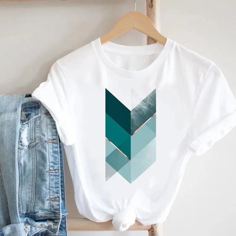 

Women New Style Watercolor Trend T Tee 90s Print Fashion Tshirt Clothes Female Abstract Short Sleeve Top Graphic T-shirt