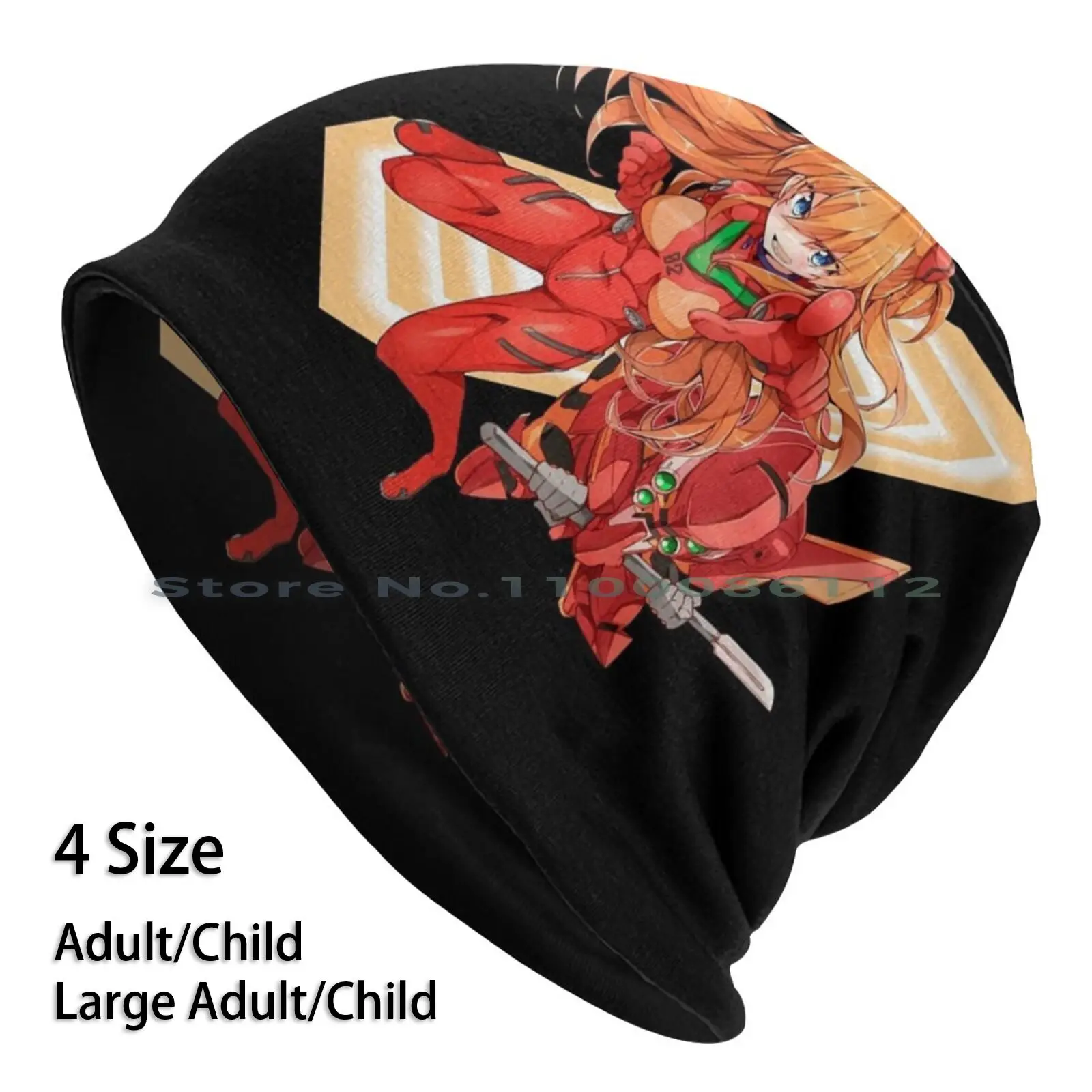 

Asuka Eva 02 Beanies Knit Hat Sleeve Anime Neon Genesis Gainmax Asuka Shinji Ikari Ayanami Brimless Knitted Hat Skullcap Gift