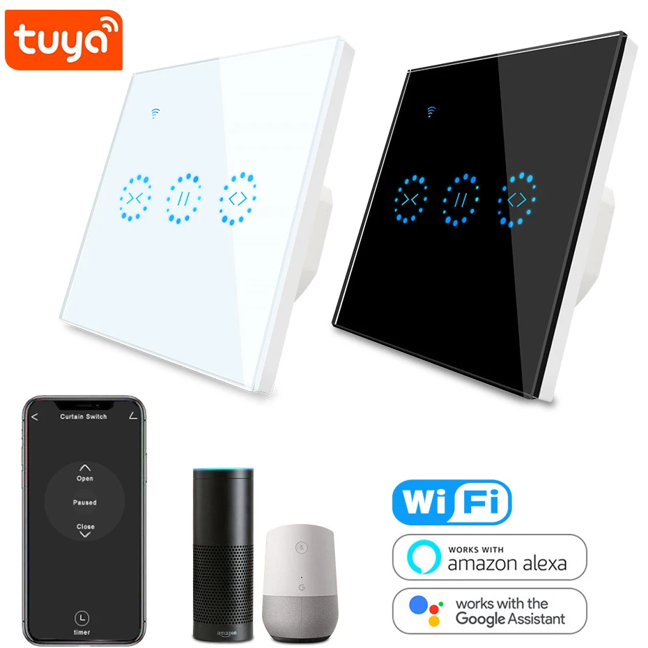 

Tuya Smart WiFi Curtain Switch for Electric Motorized Roller Shutter, Blinds EU/US Switch, Smart Home for Google Home, Alexa