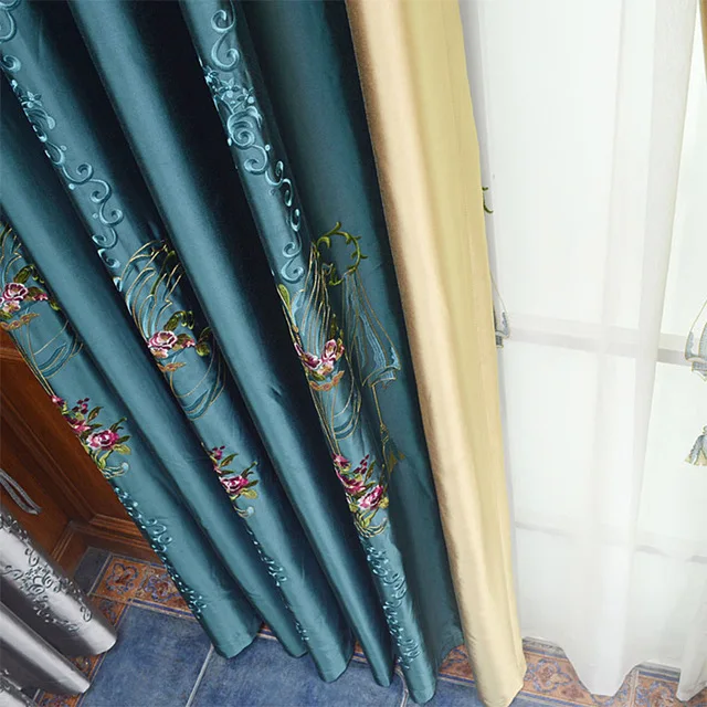 Роскошные шторы с вышивкой в европейском и американском стиле для гостиной