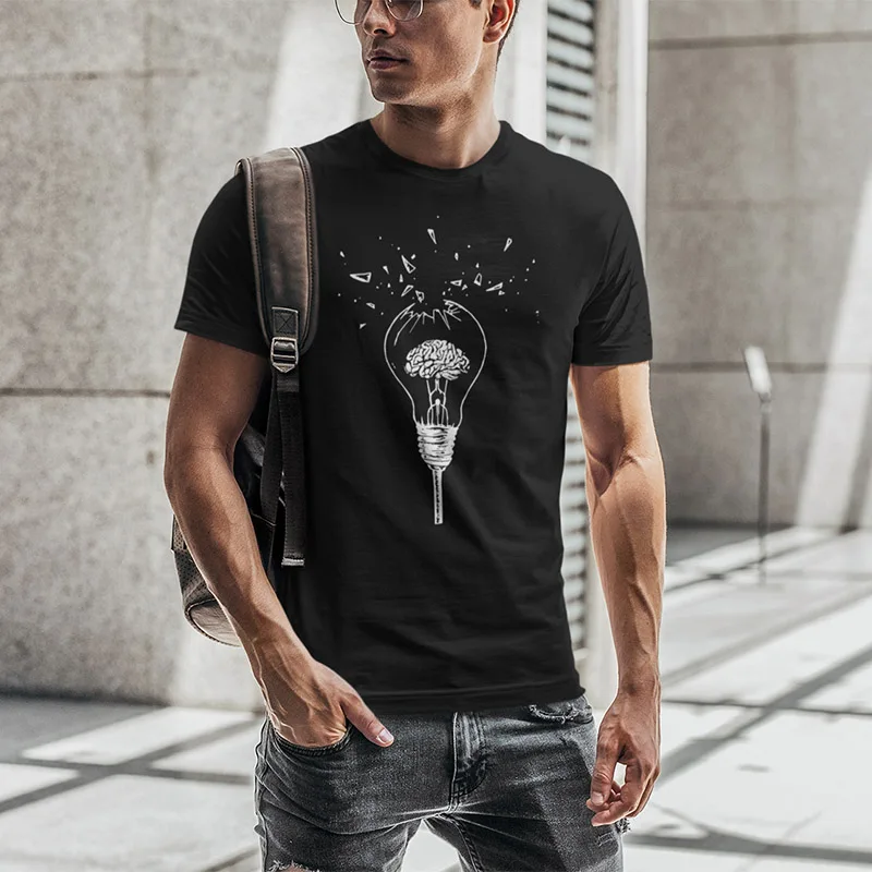 Футболка Brain с надписью Free Your Mind креативный дизайн мягкая дышащая