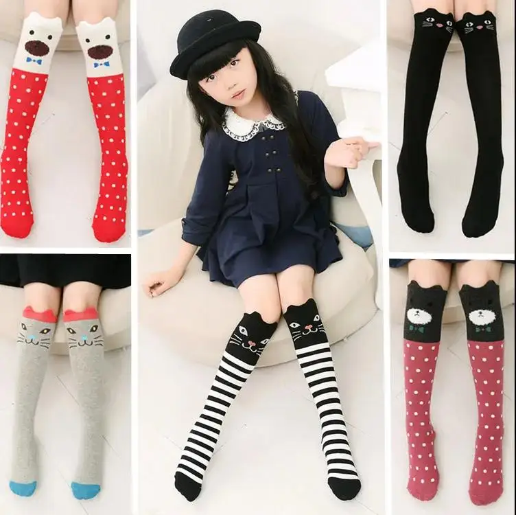

JY02 Autumn Girl Kittens Cat Stockings Thigh Knee Socking Half Socks 3-12Years 10 Kinds TZ05