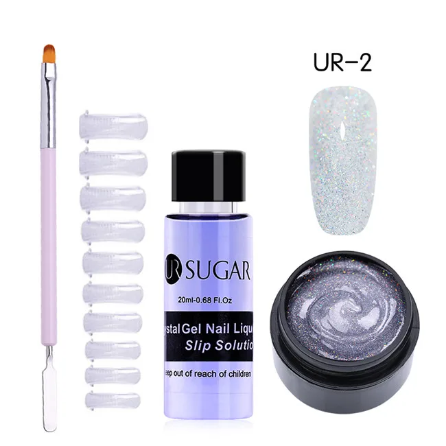 4pcs set2 UR SUGAR 15 мл Быстрый строительный поли гель продлевающий половой акт розовый блеск Замачивание от УФ СТРОИТЕЛЬ удлинение гель набор Типсы для маникюра палец расширение - Цвет: 4pcs set2
