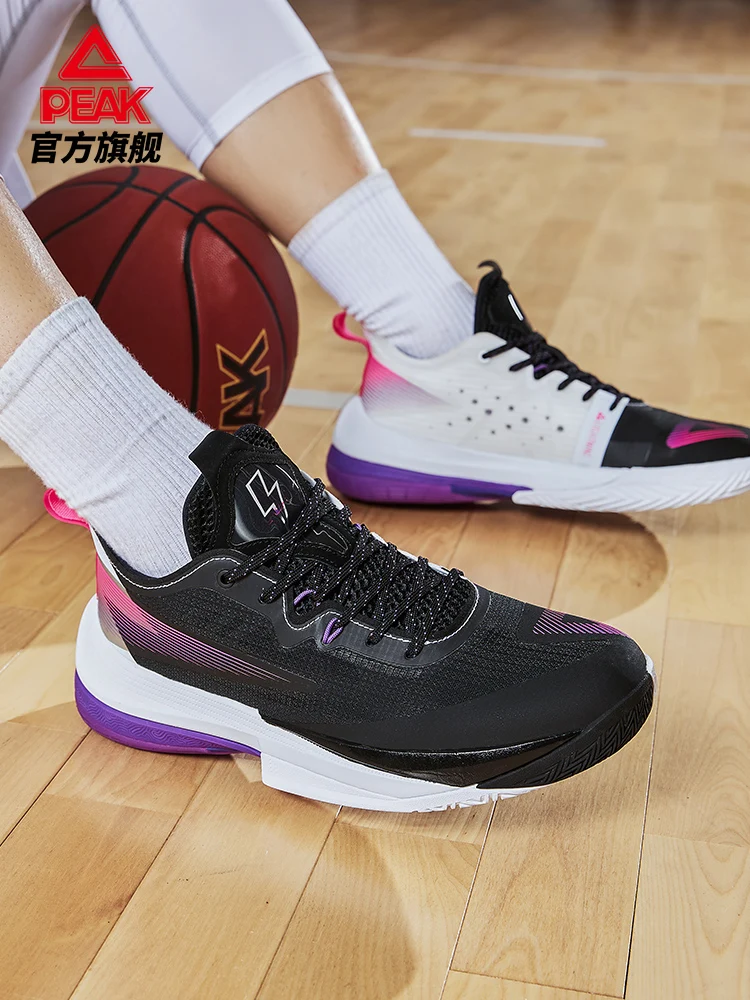 

Peak TJ lightning basketball shoes 2021 summer new official shock-absorbing breathable low top actual combat tennis shoes men's