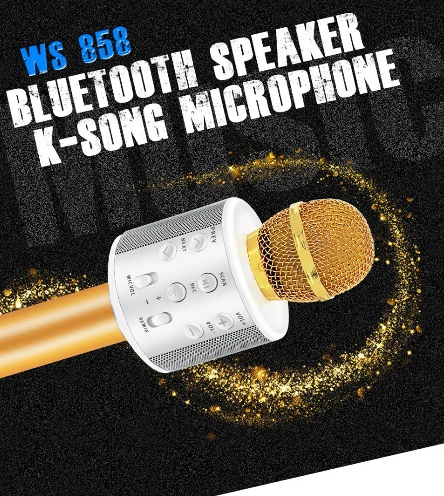 Микрофон для караоке беспроводной с bluetooth-динамиком-Instagram 5000+ лайков IPhone Android PC смартфон микрофон для записи пения