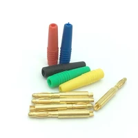 100pcs small size copper gold plated male 2 5mm banana plug wire solder type connector power supply terminal