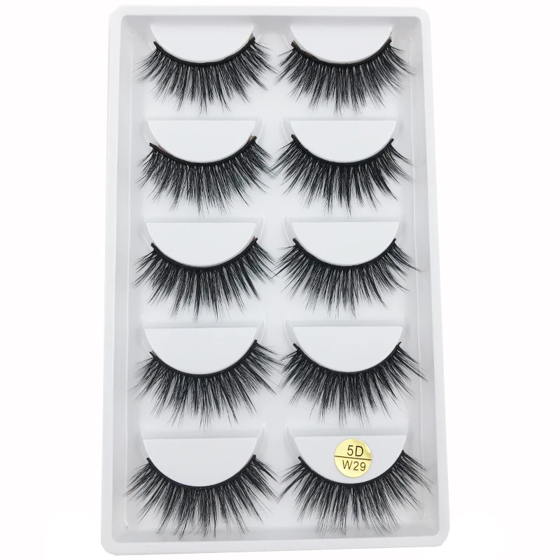 

Flash Girl Custom private label 5D-W29 5 pairs 5d mink natural soft eyelashes