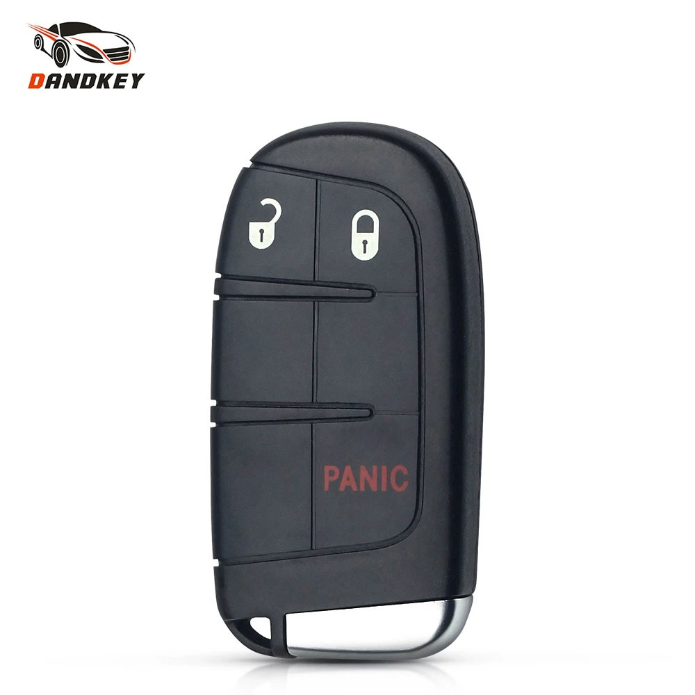 

Dandkey 3 кнопки для Dodge Journey Charger Durango Fiat Jeep Grand Cherokee Smart Remote Key Shell с аварийным лезвием
